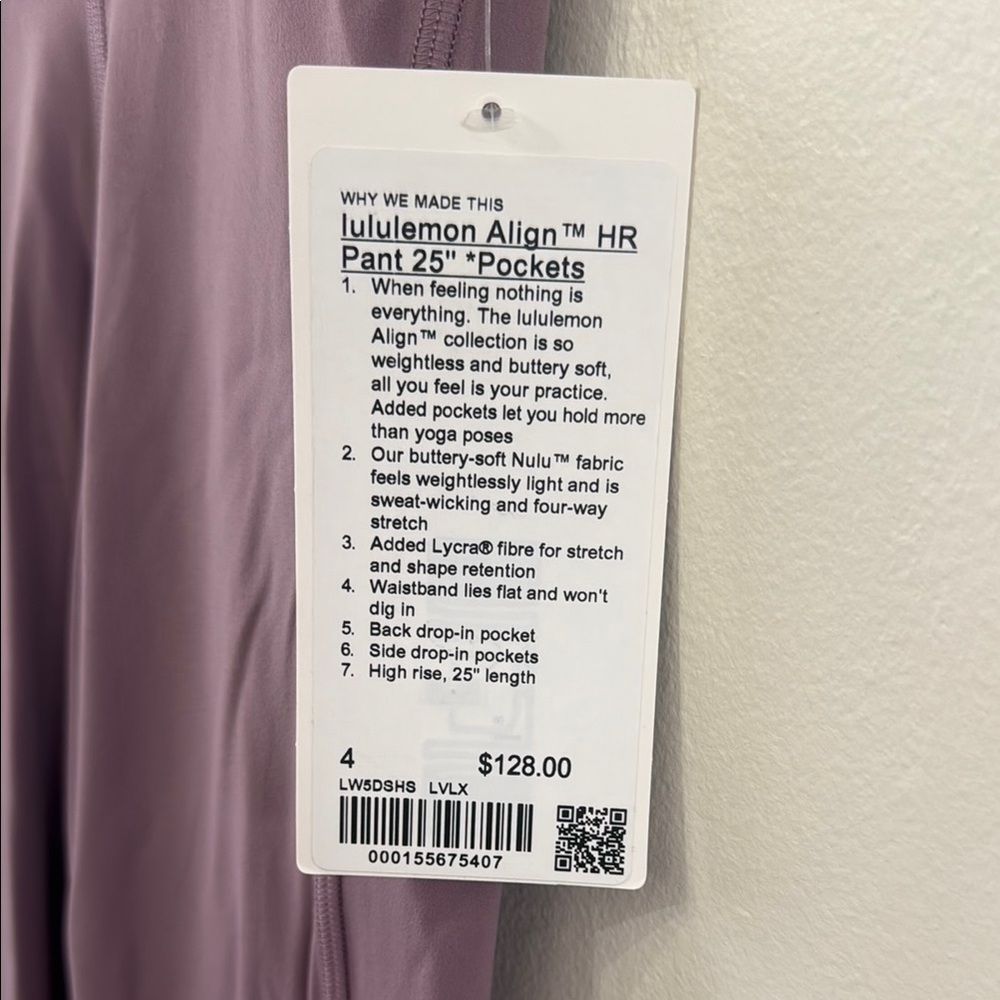 Lululemon Align Leggings 25” with Pockets Lavender Luxe NWT - Picture 2 of 4